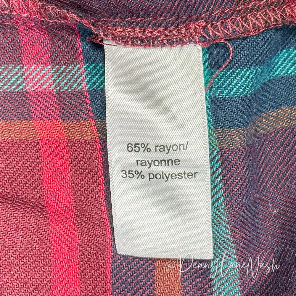 Maurices Zipper Pocket Plaid Button Down Shirt Top - Picture 11 of 11